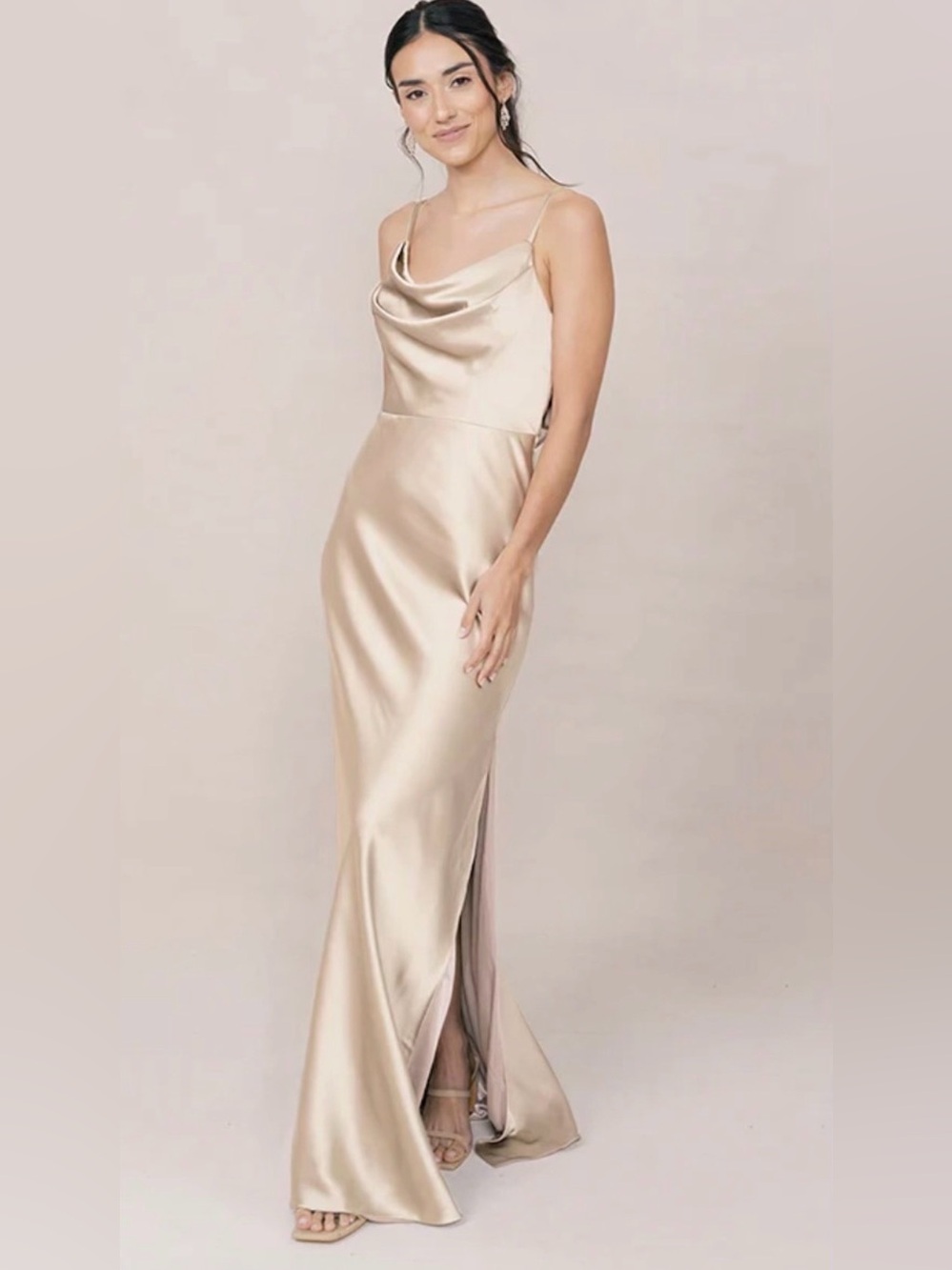 Revelry Nadia Dress in Gold Champagne